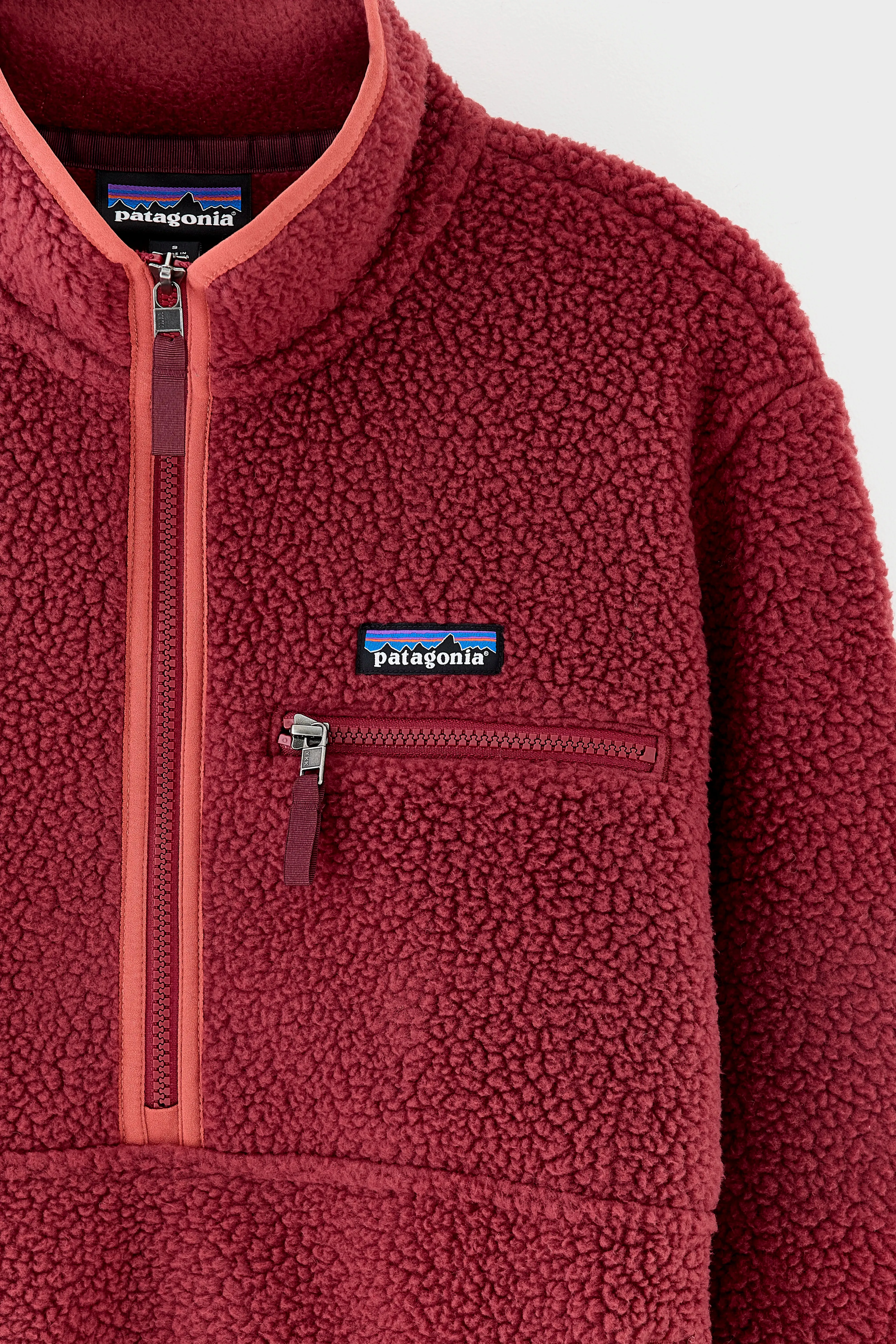 Outdoor Adventure Corduroy feel Women's Retro Pile Marsupial Pullover  (252 / W / RED)