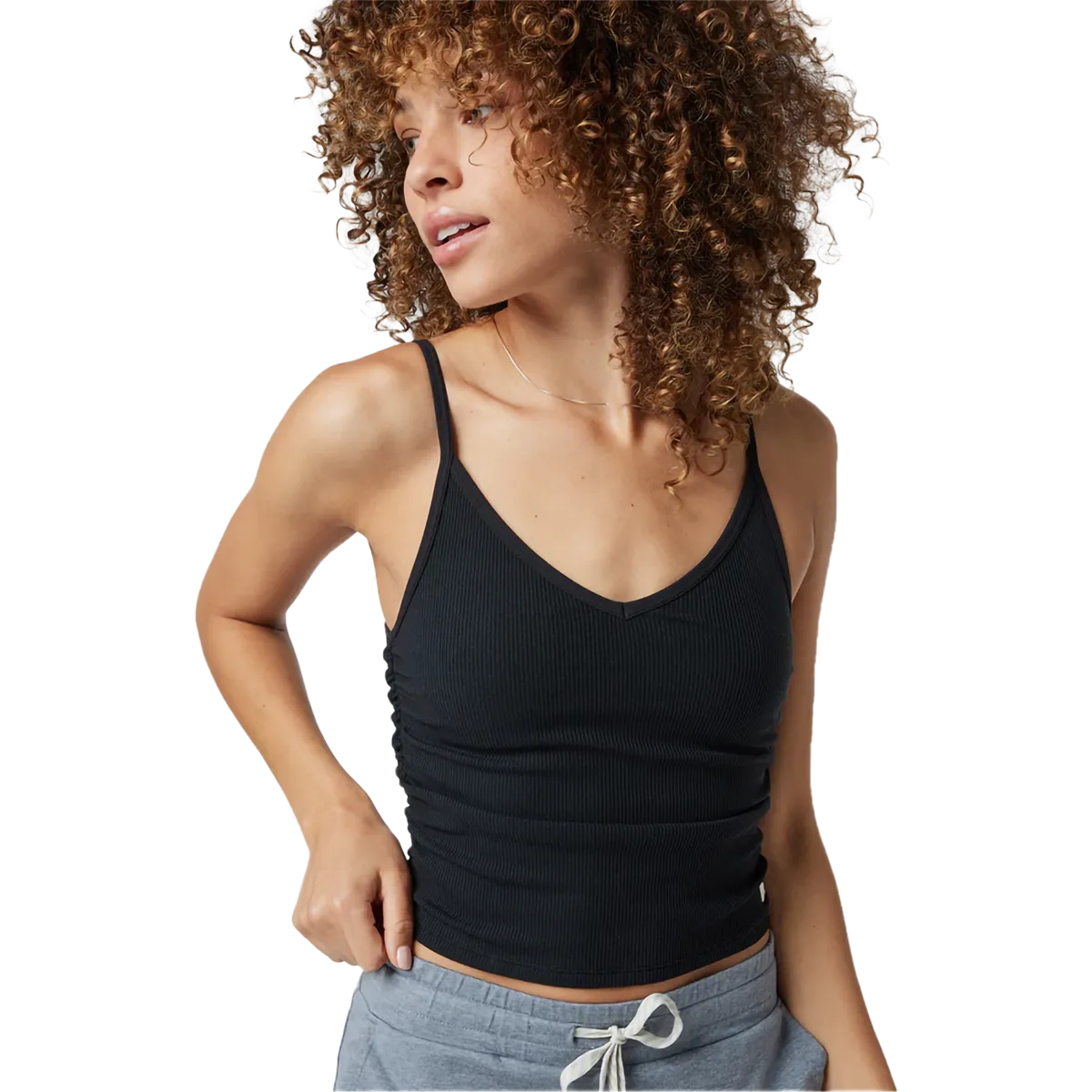 Comfy Essentials Women's Rib Ruched Tank