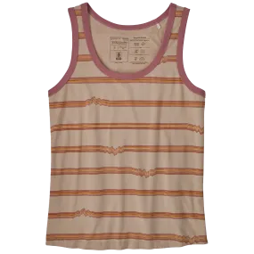 Women's Ridge Rise Stripe Repeat Organic Tank Top Comfort Design Heathered Texture