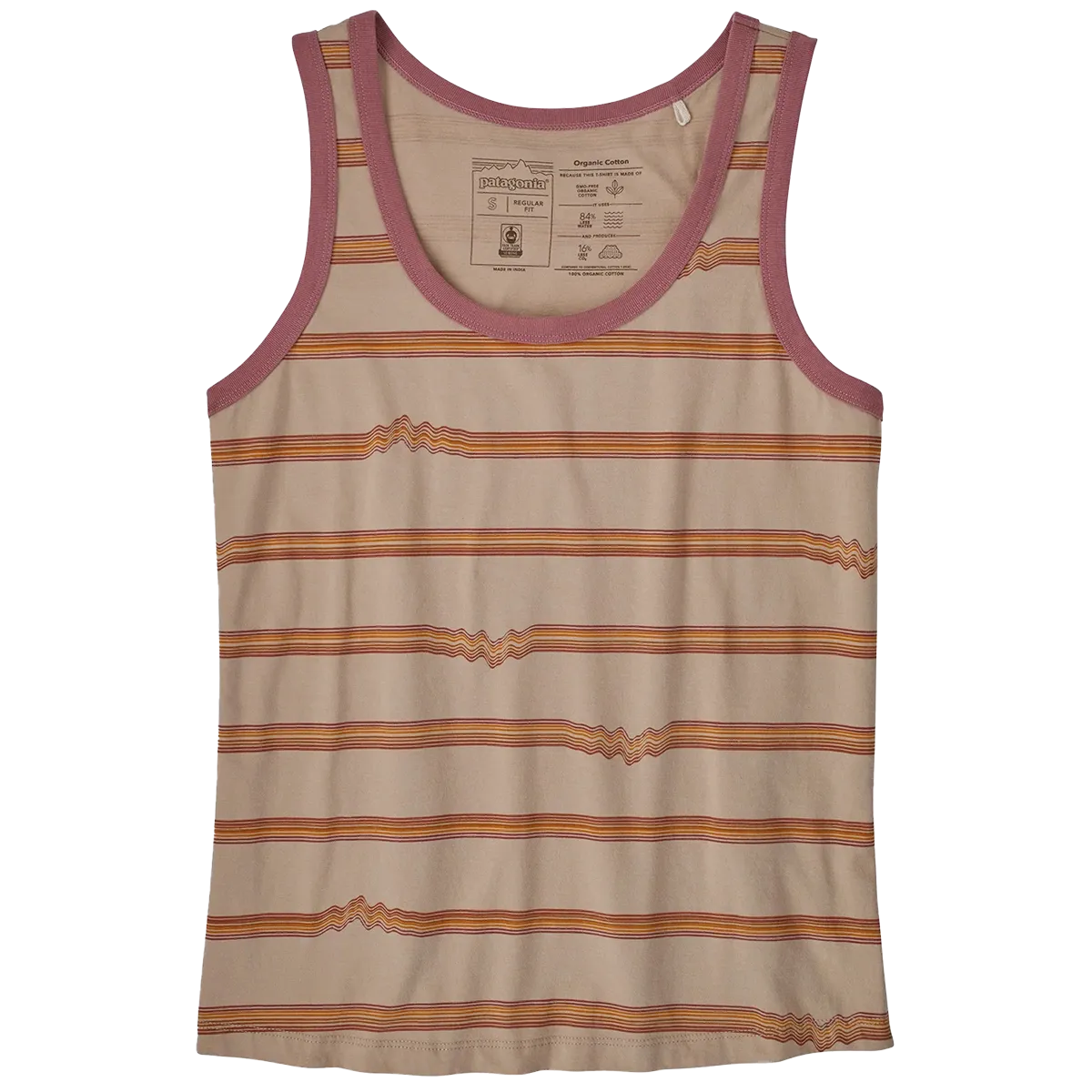 Women's Ridge Rise Stripe Repeat Organic Tank Top Comfort Design Heathered Texture