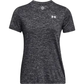 skinny but not tight Sleek Stretch Fit Women's Tech Twist Short Sleeve Crew