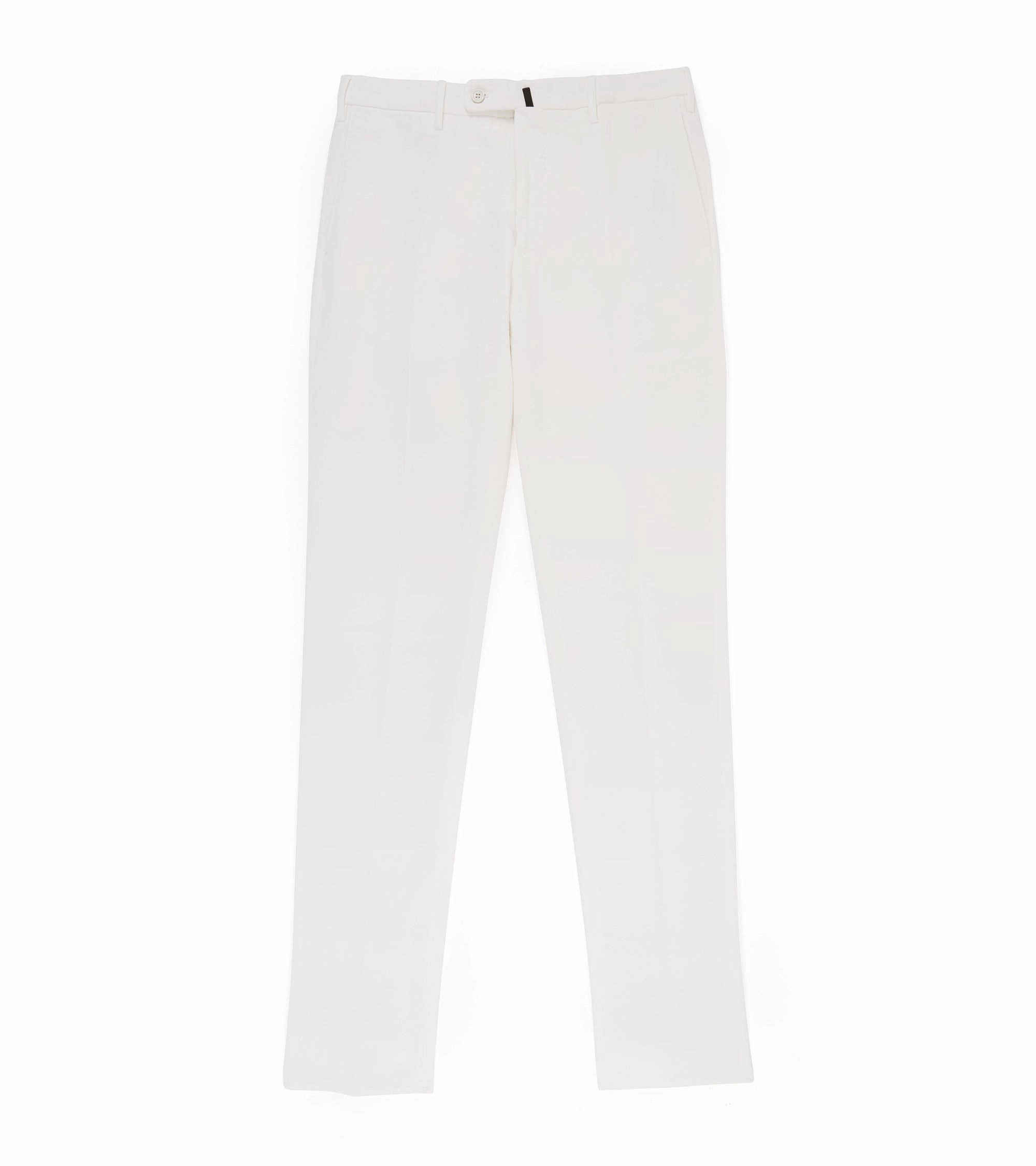 soft fit Refined fit Incotex Regular High Cotton Doeskin Trousers: White
