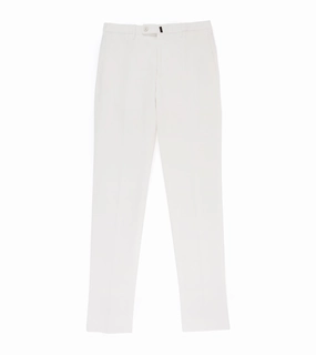 soft fit Refined fit Incotex Regular High Cotton Doeskin Trousers: White