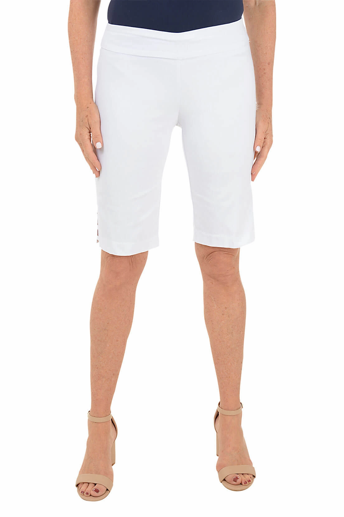 Travel Comfort fishing attire Lattice Hem Pull-On Bermuda Short