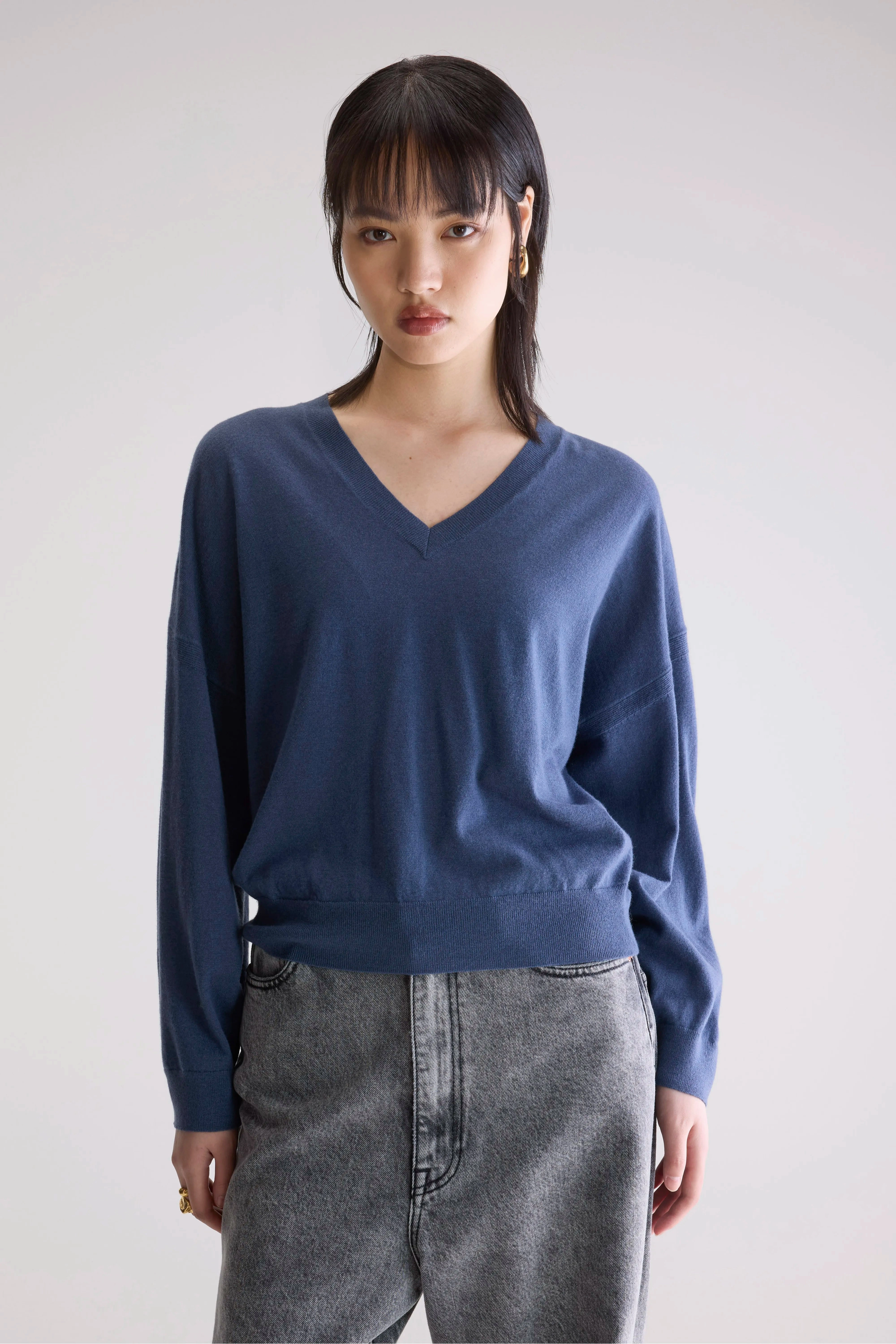 Arybev V-Neck Sweater (252 / W / BLUES) Cold Season City Layer