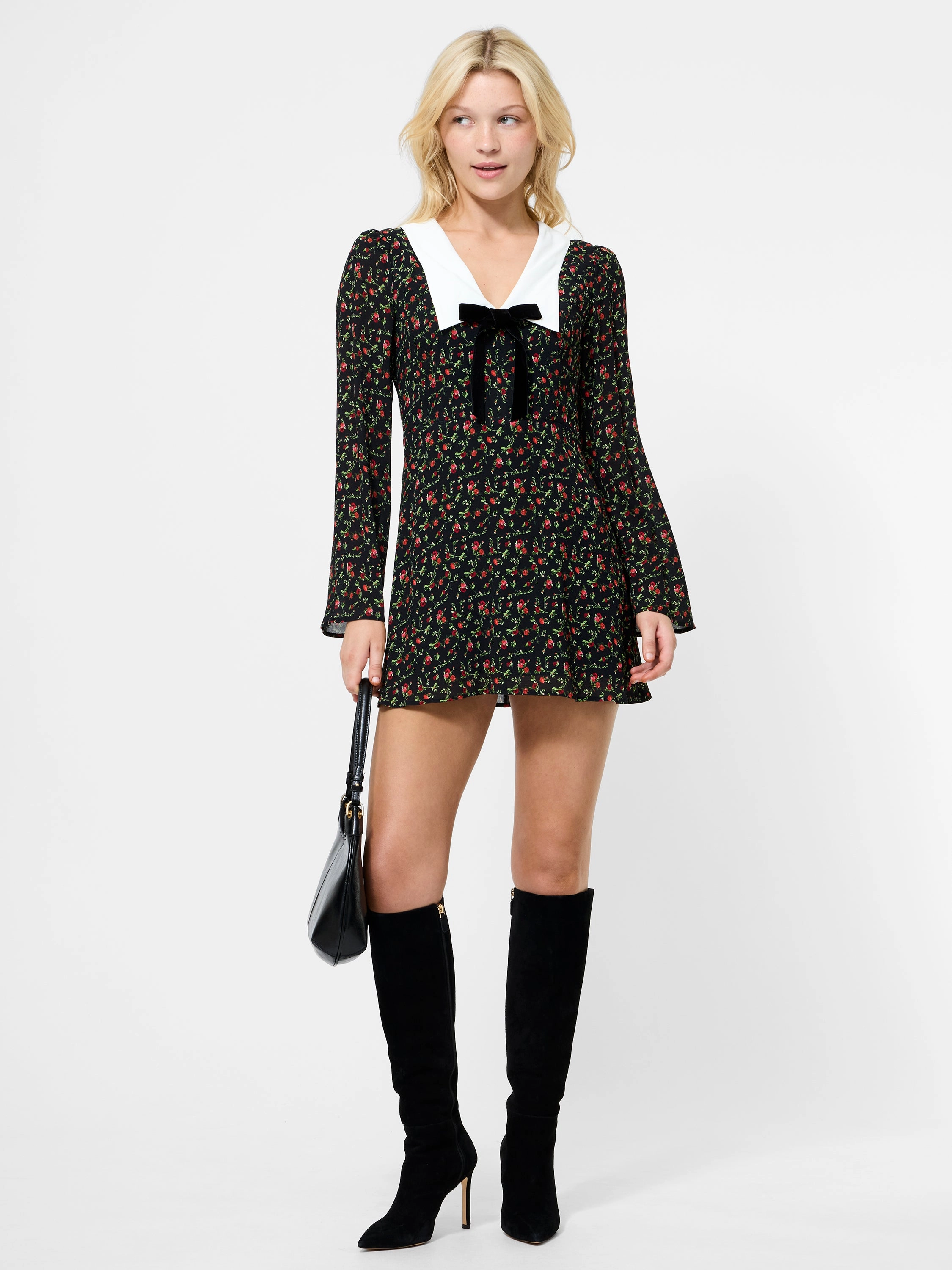 Casual Vibes Balanced Texture Yasmin Crepe Collared Mini Dress