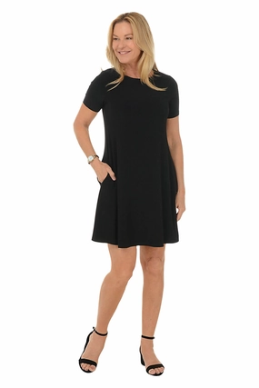 Sister Charm Solid Stretch Short Sleeve Dress