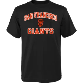 Workout Friction Free Inner Lining Youth Giants Heart and Soul Short Sleeve Tee