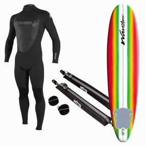 AntiSlip Grip GlideOn Entry System Youth Wetsuit, Surfboard, and Rack Package