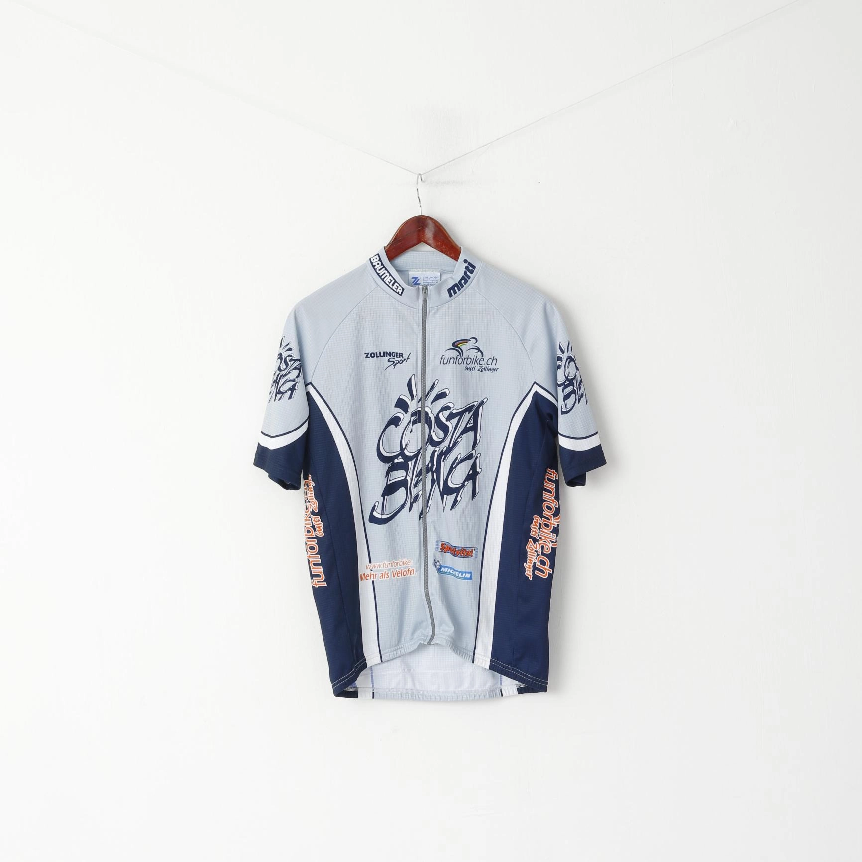 Versatile Option Cashmere combination Zollinger Men XL Cycling Shirt Grey Costa Blanca Bike Zip Up Made in Italy Jersey Top